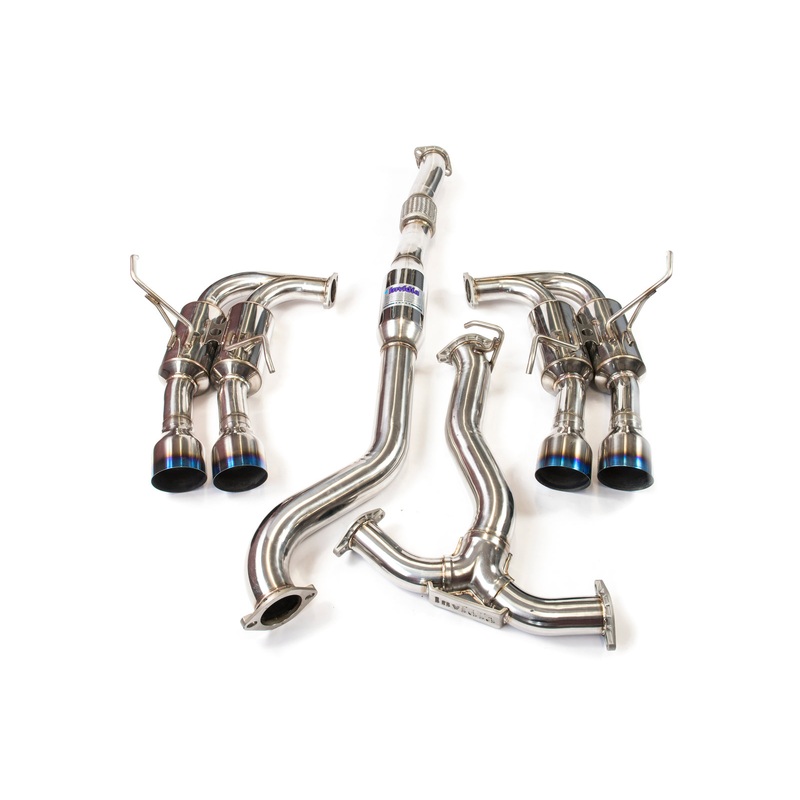 INVIDIA R400 CAT BACK EXHAUST W/TI STRAIGHT CUT TIPS FOR SUBARU WRX/STI 11-21