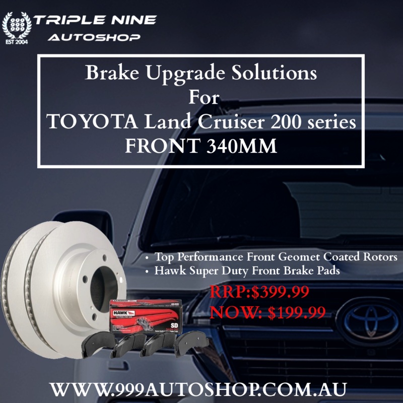 Brake Upgrade Solutions  For TOYOTA Land Cruiser 200 series  FRONT 340MM VERSION (TOP PERFORMANCE + HAWK SUPER DUTY)