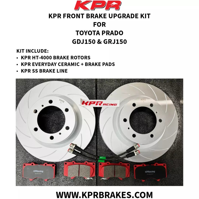 KPR FRONT BRAKE UPGRADE KIT FOR TOYOTA PRADO GDJ150 & GRJ150 ( DISC+PADS+LINE)