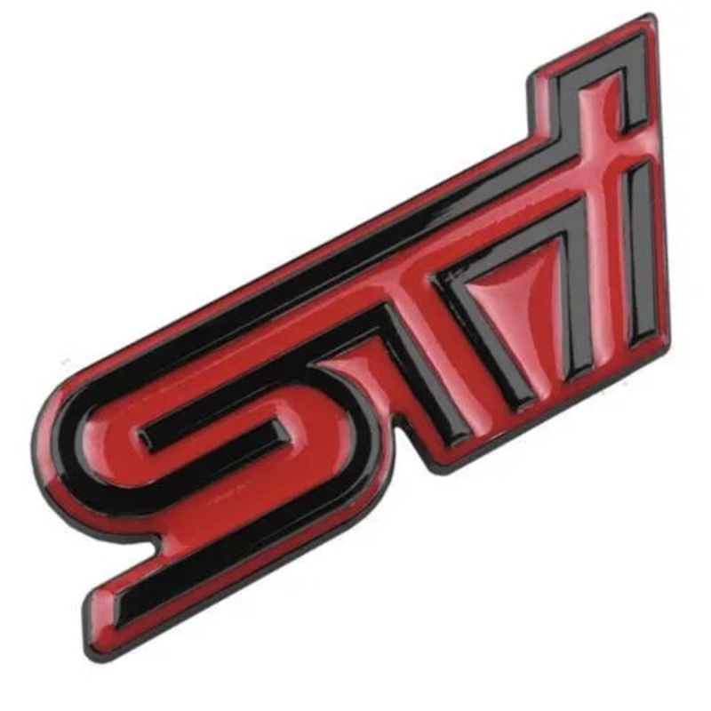 SALE- Black/Red STi car Badge Fits ON Subaru Impreza WRX STi GDA GDB GRB GV