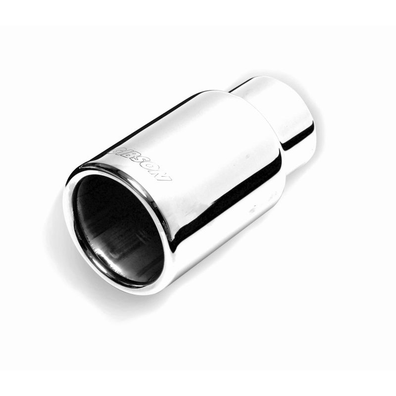 Gibson Rolled Edge Straight-Cut Tip - 3.5in OD/2.5in Inlet/12in Length - Stainless