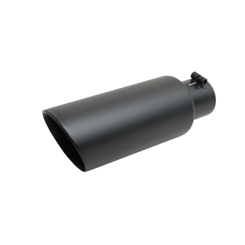Gibson Round Dual Wall Slash-Cut Tip - 4in OD/2.75in Inlet/12in Length - Black Ceramic