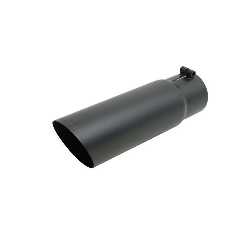 Gibson Round Single Wall Slash-Cut Tip - 4in OD/2.75in Inlet/12in Length - Black Ceramic
