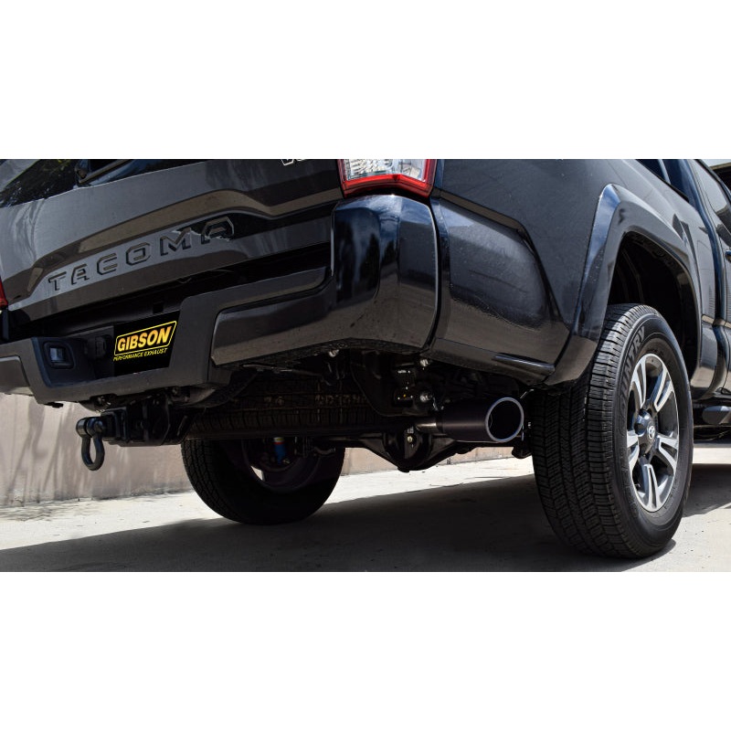 Gibson 16-22 Toyota Tacoma TRD Sport 3.5L 2.5in Cat-Back Single Exhaust - Black Elite