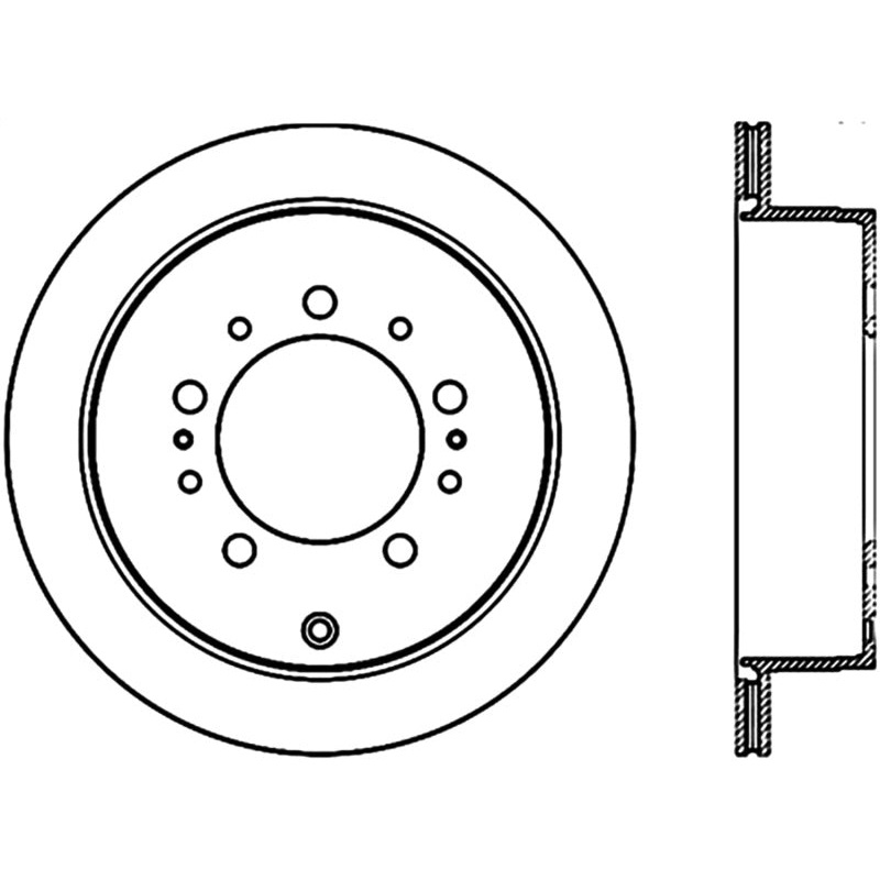 StopTech Sport Slot 08-13 Lexus LX450/470/570 / 07-12 Toyota Tundra Slotted Left Rear CRYO Rotor
