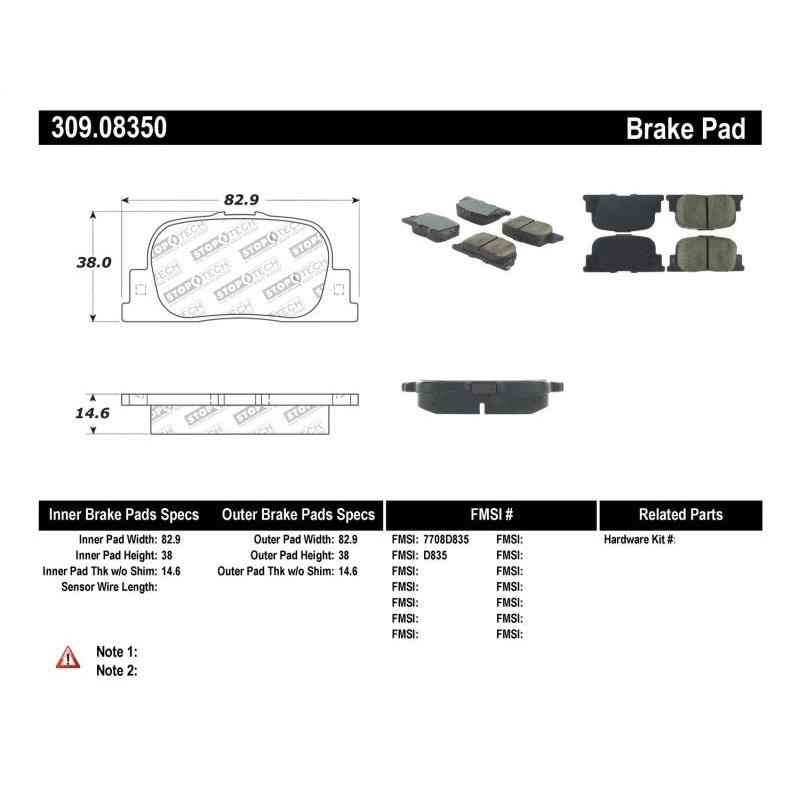 StopTech Performance 05-08 Scion tC Rear Brake Pads