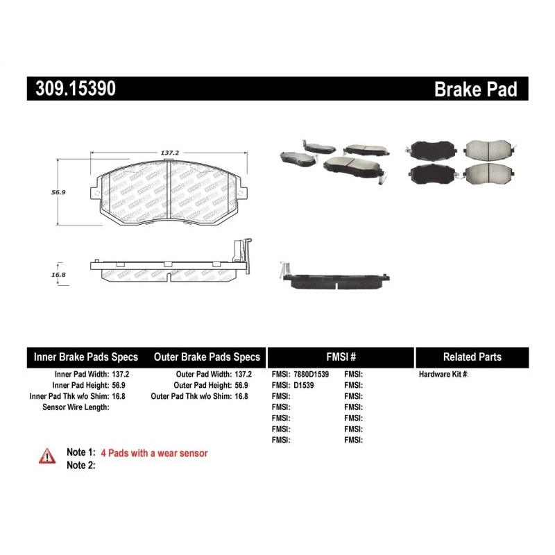 StopTech Performance 13 Scion FR-S / 13 Subaru BRZ Front Brake Pads