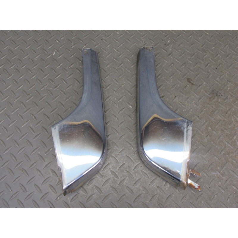 86-91 Mercedes W126 Set of 2 Front Bumper Chrome END Trim Cover Panel OEM