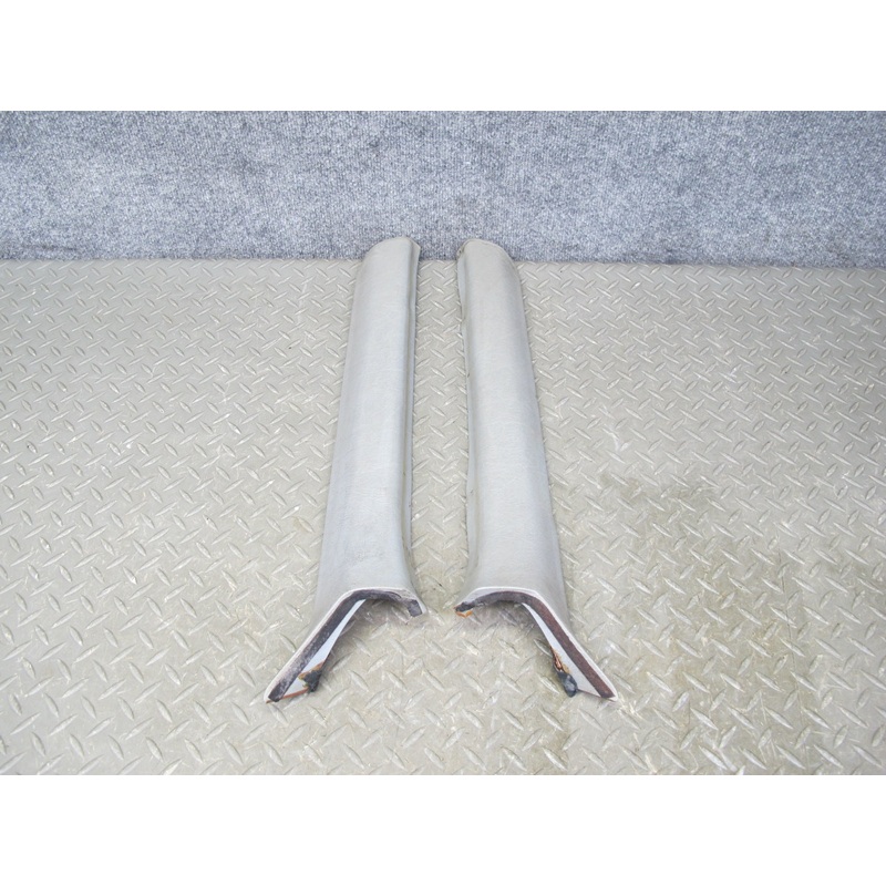 86-91 Mercedes C126 Coupe Set of 2 Front Interior A Pillar Trim Panel Gray OEM