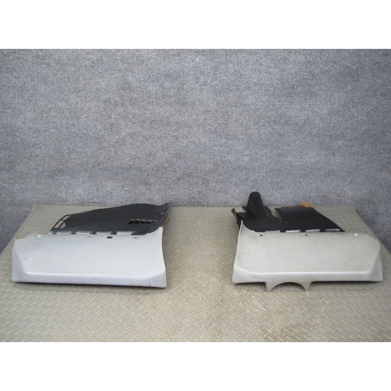 86-91 Mercedes W126 C126 Dash Front Left & Right Lower Trim Panel Set Gray OEM