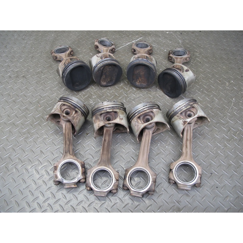 90-91 Mercedes W126 5.6 M117 117.968 Set of 8 Engine Piston w Connecting Rod OEM