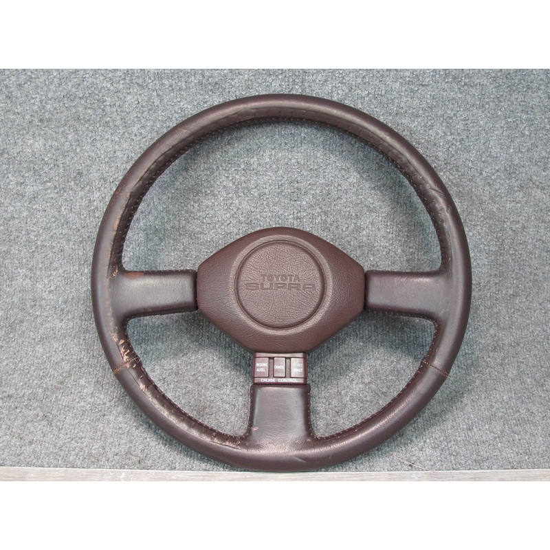 86-88 Toyota Supra MK3 Leather Steering Maroon w Cruise Switch OEM