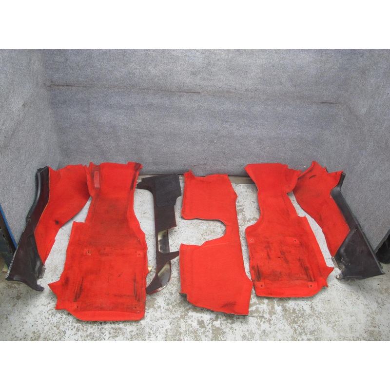 90-93 Chevrolet Corvette C4 Carpet Floor MAT Center Console Cover Set RED OEM