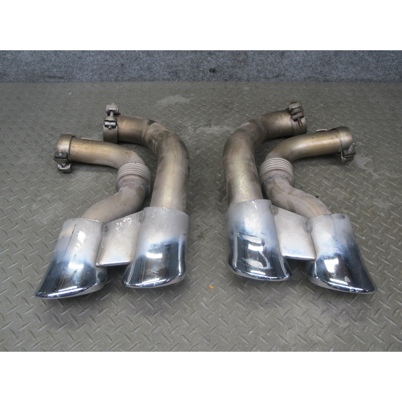 08-10 Porsche Cayenne 957 GTS Rear Right & Left Side Exhaust Tail Pipe Tips Set