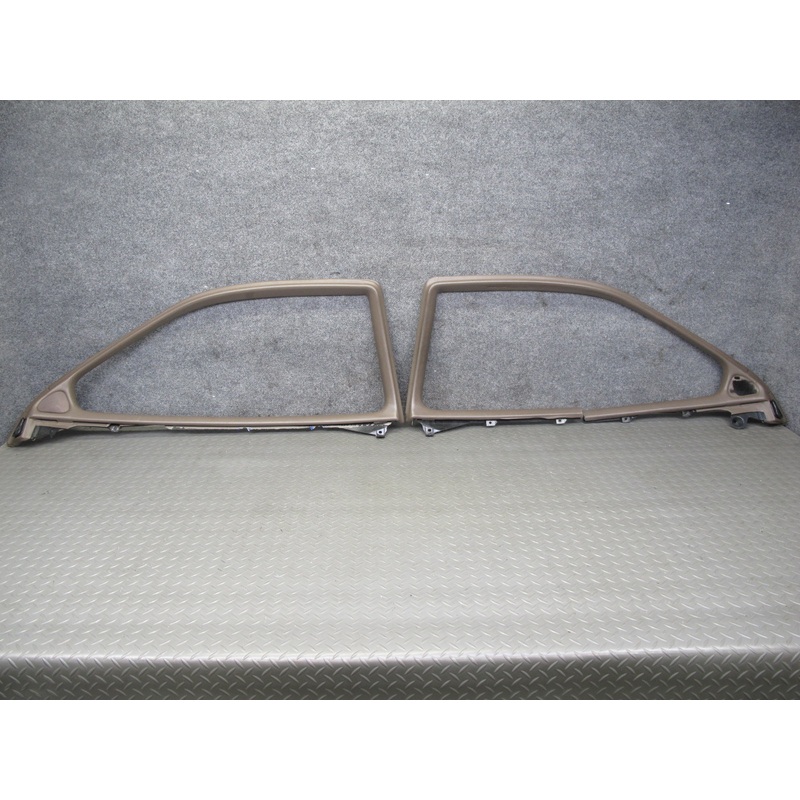 92-00 Lexus SC300 SC400 Front Left & Right Door Window Trim Panel Set Brown OEM