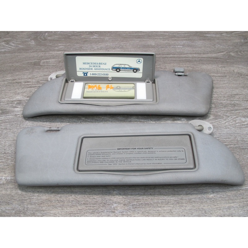 86-91 Mercedes W126 C126 Coupe Set of 2 Front Left & Right Sun Visor Gray OEM