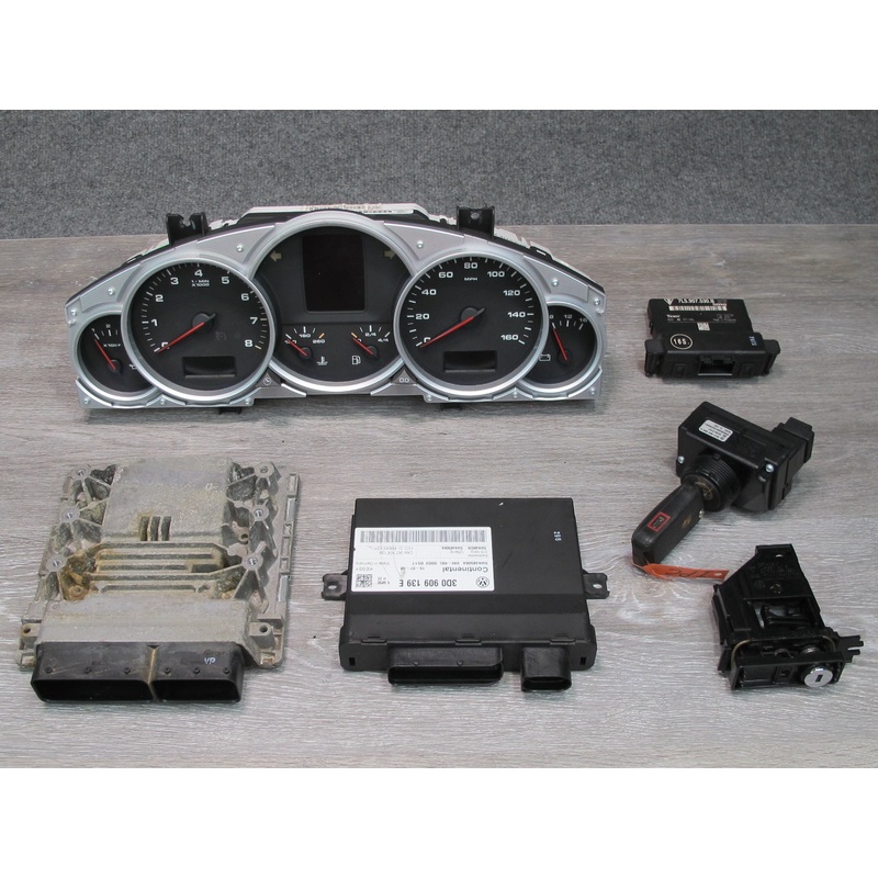 09-10 Porsche Cayenne 957 GTS Speedometer ECU Kessy Ignition Module W/ KEY Set
