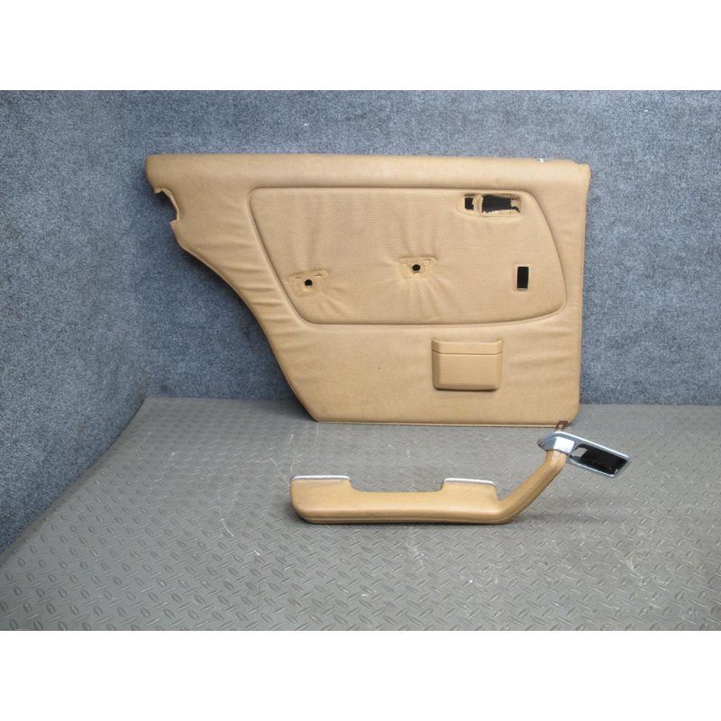 80-85 Mercedes W123 Sedan Rear Left Door Interior Trim Panel w Armrest OEM