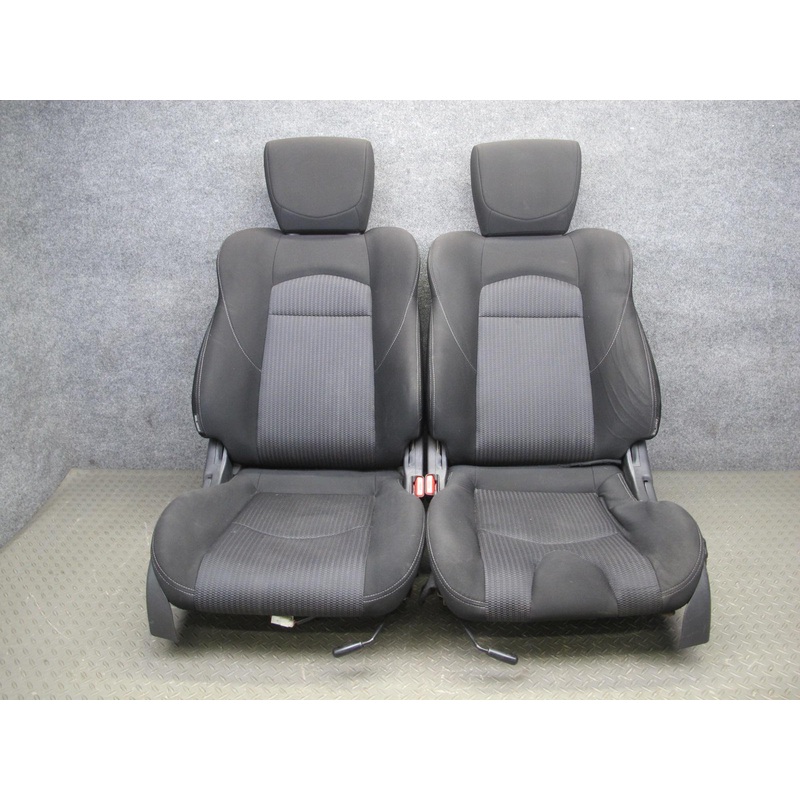 10-16 Nissan 370Z Z34 Convertible Base Front Left Right Cloth Seat Set Black OEM