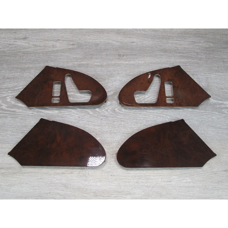 98-99 Mercedes W140 Sedan Front & Rear Door Wood Trim Bezel Cover Panel Set OEM