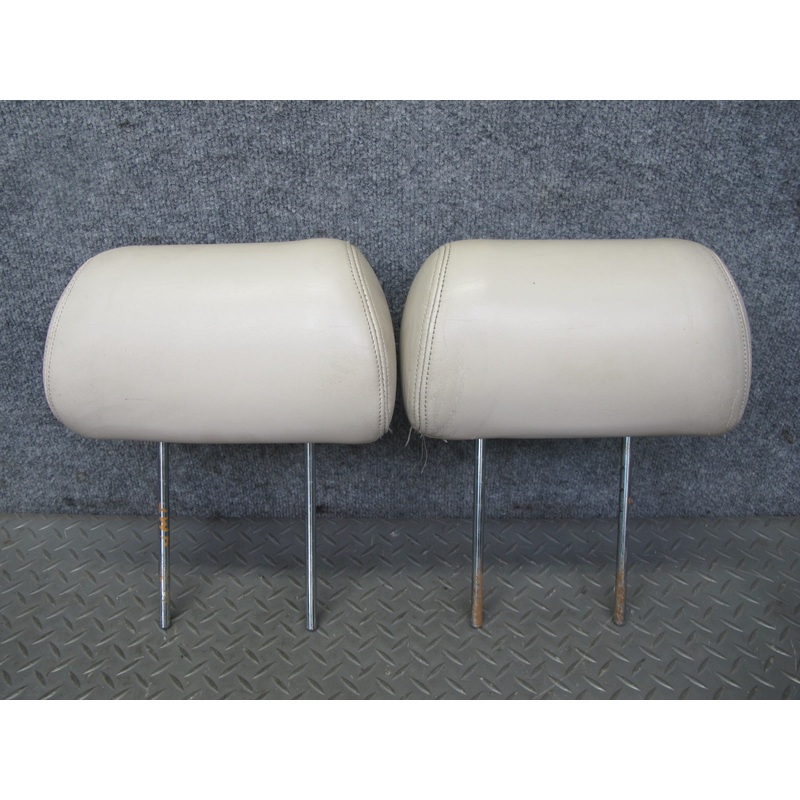91-93 Mitsubishi 3000GT Set of 2 Front Left & Right Leather Headrest Beige OEM