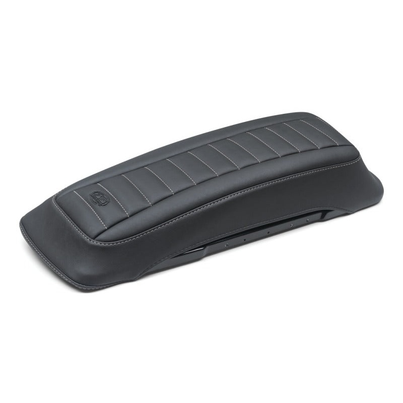 Mustang 97-13 HD FL Touring Saddlebag Tour-Pak Lid Covers (Pair) Deluxe - Black w/ Grey Stitching