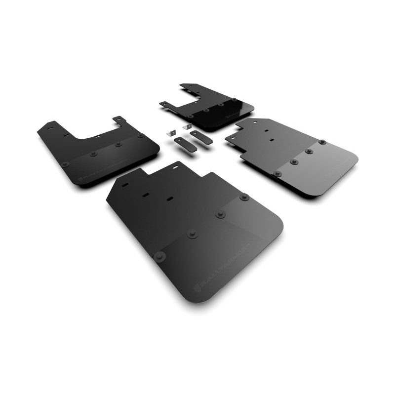 Rally Armor 16-23 Toyota Tacoma Gen 3 Black Mud Flap w/Metallic Black Logo