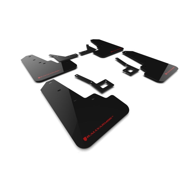 Rally Armor 19-24 Dodge Ram 1500 Rebel Black UR Mud Flap w/Red Logo