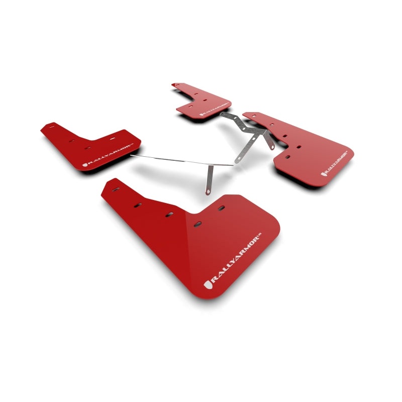 Rally Armor 22-25 Honda Civic/Civic Si/Sport Red UR Mud Flap w/White Logo