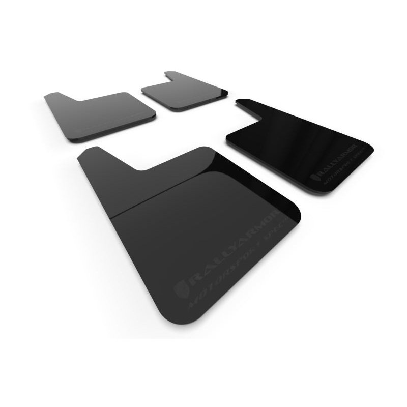 Rally Armor Universal Motorsport Spec Black UR Mud Flap Metallic Black Logo
