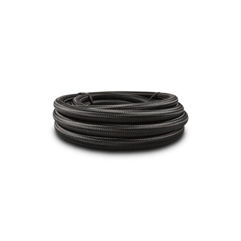 Vibrant -4 AN Black Nylon Braided Flex Hose (5 foot roll)