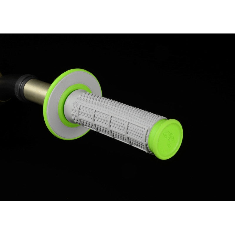 Renthal MX Dual Compound Grips Tapered 1/2 Waffle - Grey/ Green