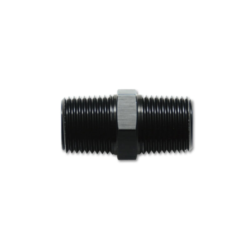 Vibrant 1/8in NPT x 1/8in NPT Straight Union Pipe Adapter Fitting - Aluminum