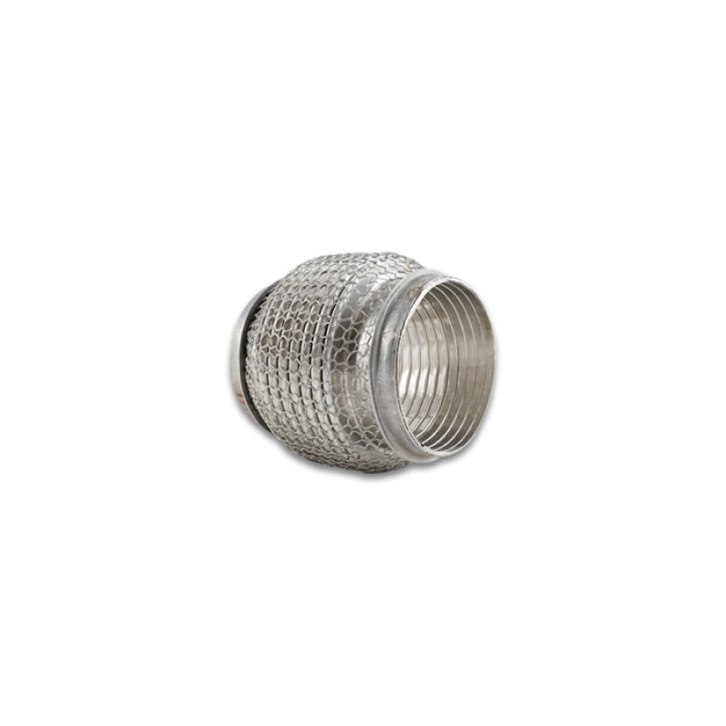 Vibrant SS Flex Coupling with Interlock Liner and Mesh Braid 3in inlet/outlet x 4in long