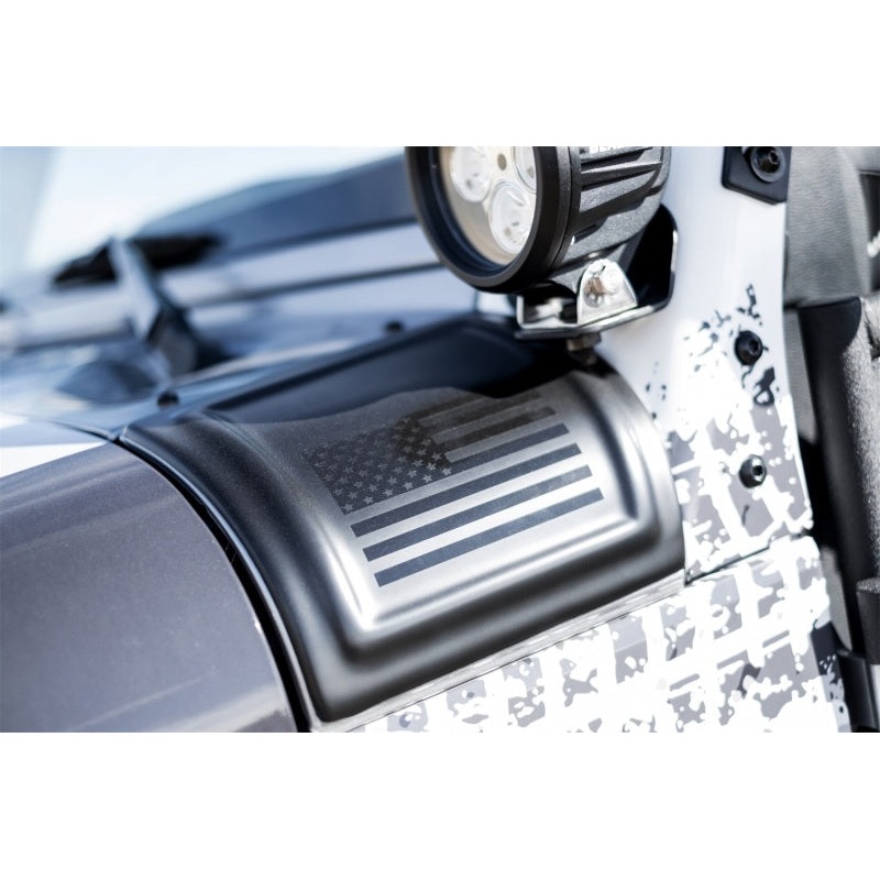 Rampage 2007-2018 Jeep Wrangler(JK) Cowl Cover 2-Door Cowl Cover With American Flag - Black