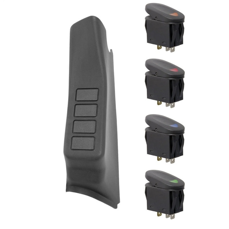 Rugged Ridge A-Pillar 4 Switch Pod Kit Black LHD 11-18 JK