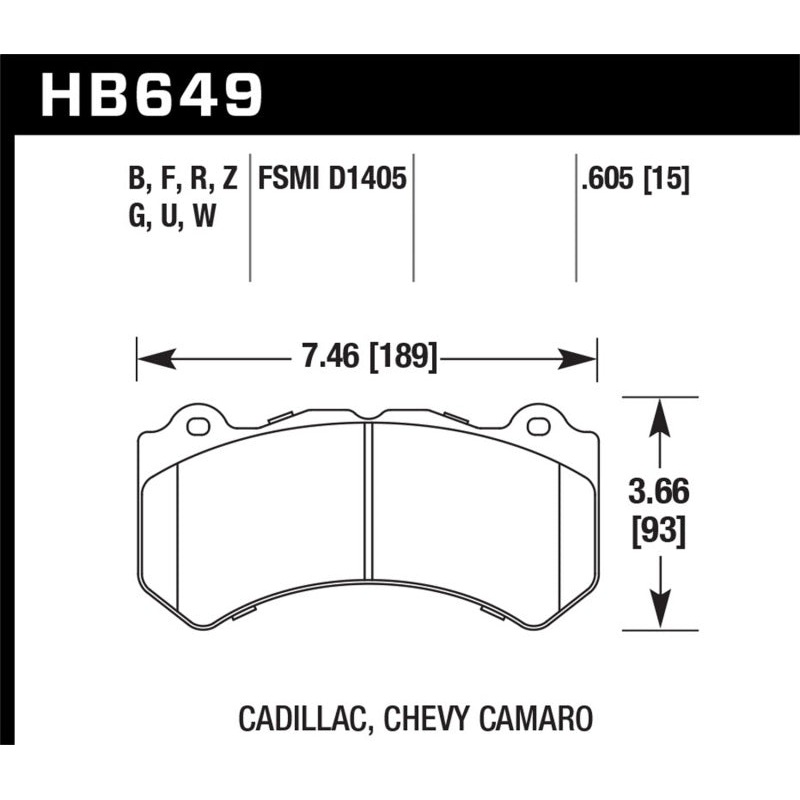 Hawk 14-18 Chevrolet Corvette Front ER-1 Brake Pad Set (J56 brake package)