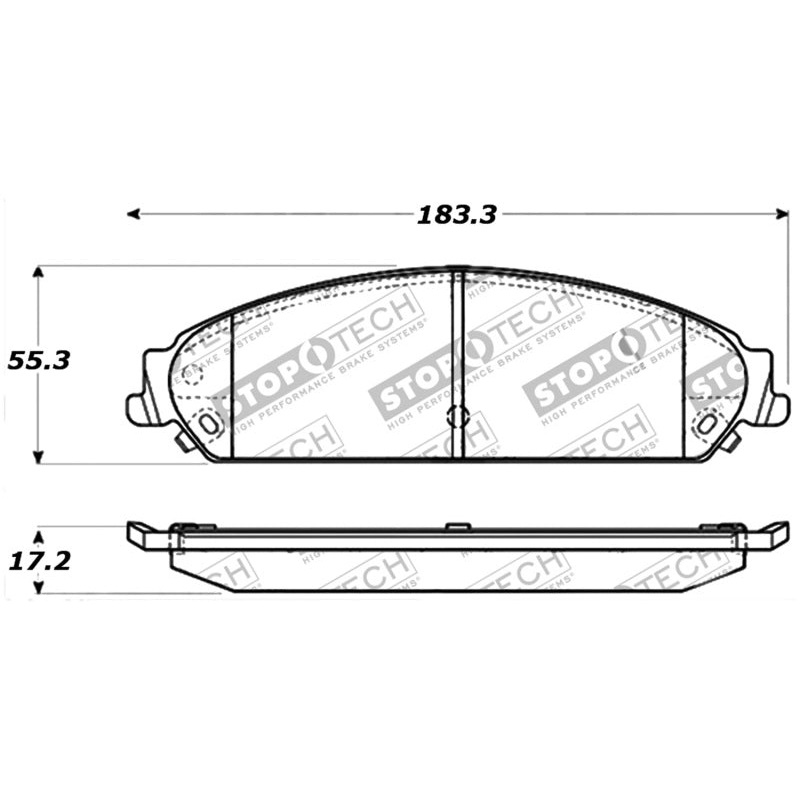 StopTech 06-10 Dodge Charger R/T Sport Performance Front Brake Pads