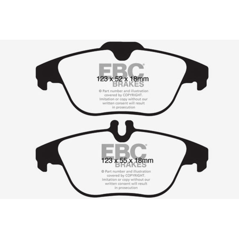 EBC 12-14 Mercedes-Benz C250 (W204) 1.8 Turbo Yellowstuff Rear Brake Pads