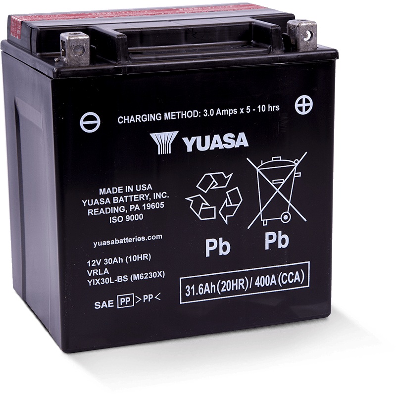 Yuasa YIX30L-BS High Performance Maintenance Free AGM 12 Volt Battery (Bottle Supplied)