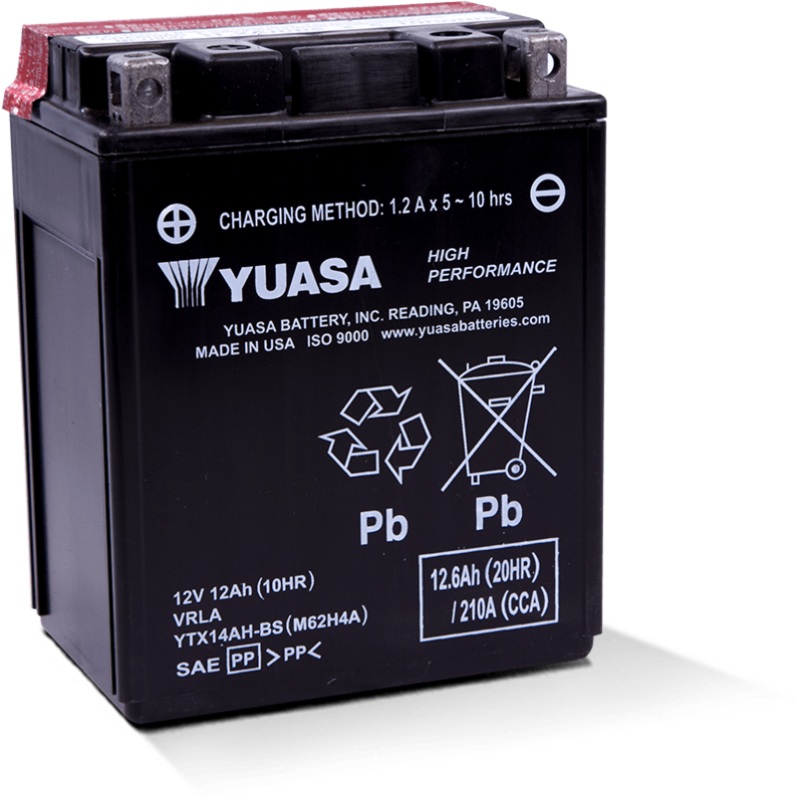 Yuasa YTX14AH-BS High Performance AGM 12 Volt Battery (Bottle Supplied)