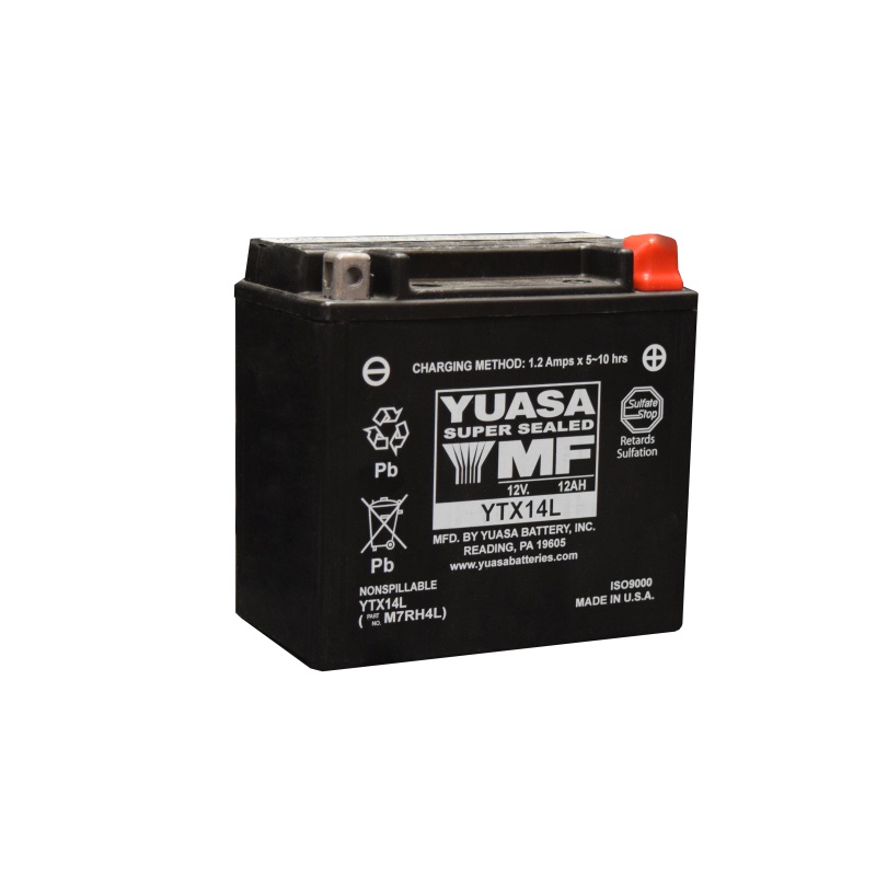 Yuasa YTX14L Maintenance Free AGM 12 Volt Battery