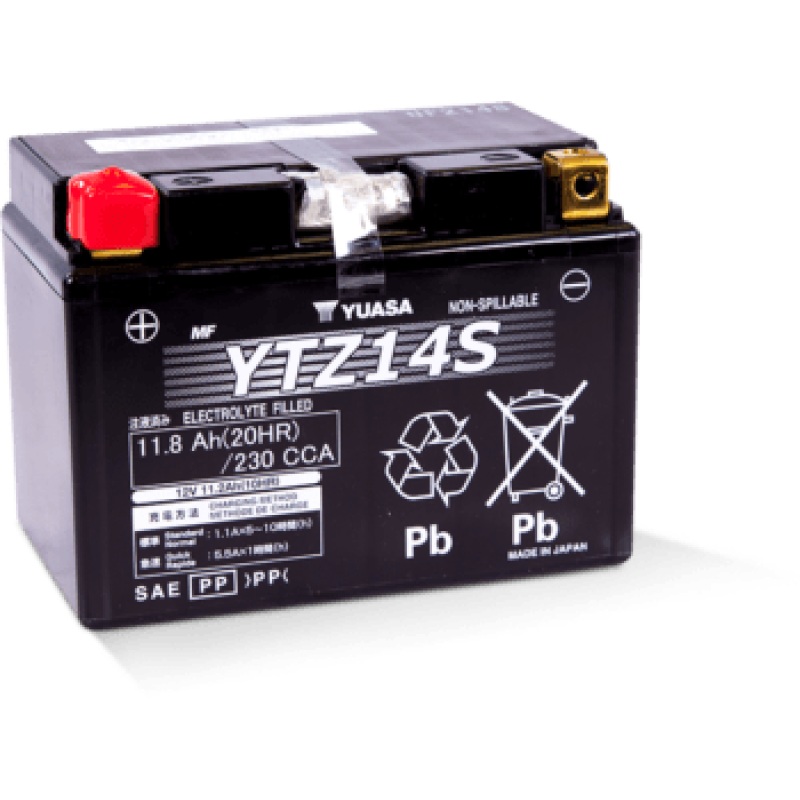 Yuasa YTZ14S Maintenance Free AGM 12 Volt Battery