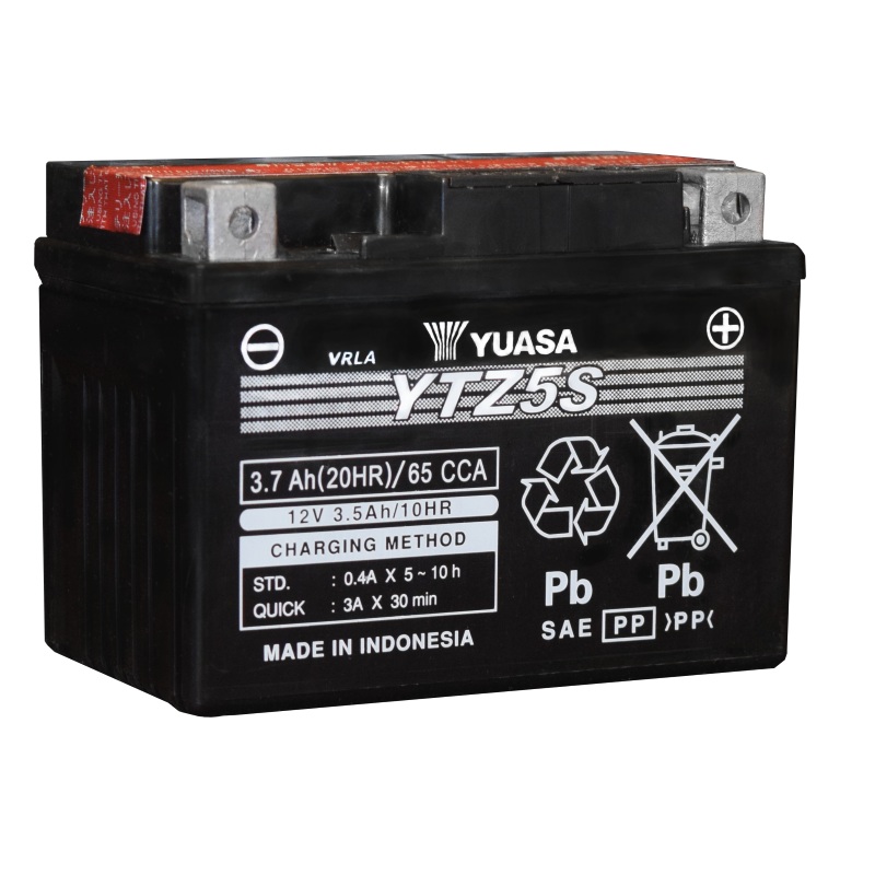 Yuasa YTZ5S-BS Maintenance Free AGM 12 Volt Battery (Bottle Supplied)