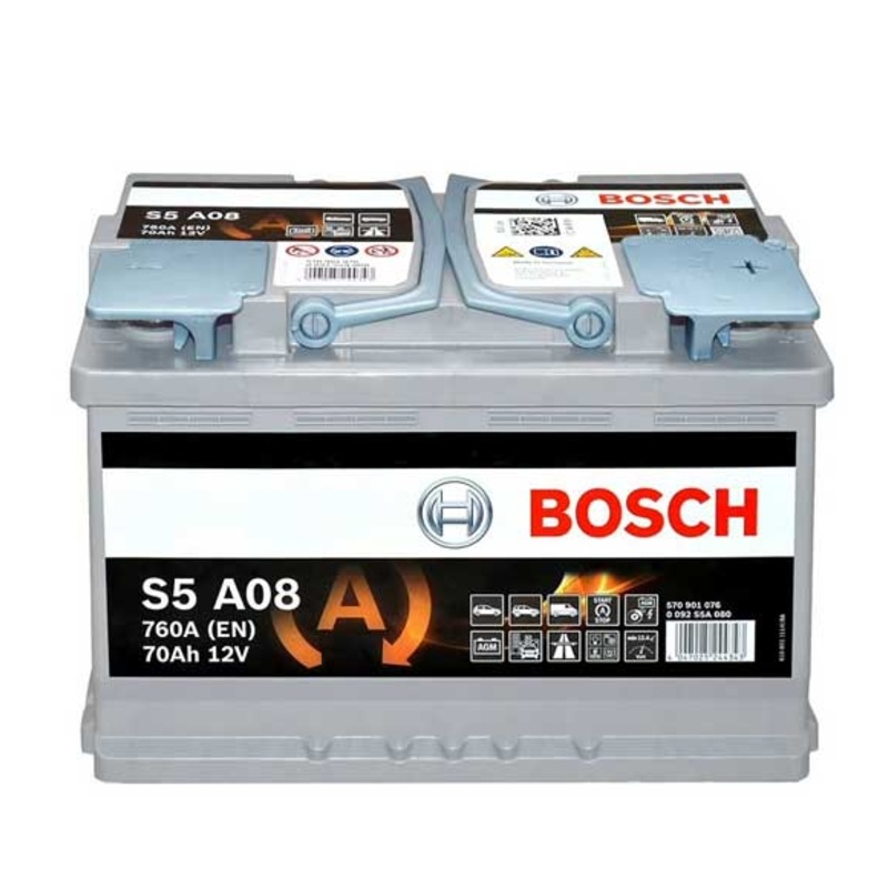 Bosch Agm Battery S5 A08 12V 70AH 760A 0092S5A080