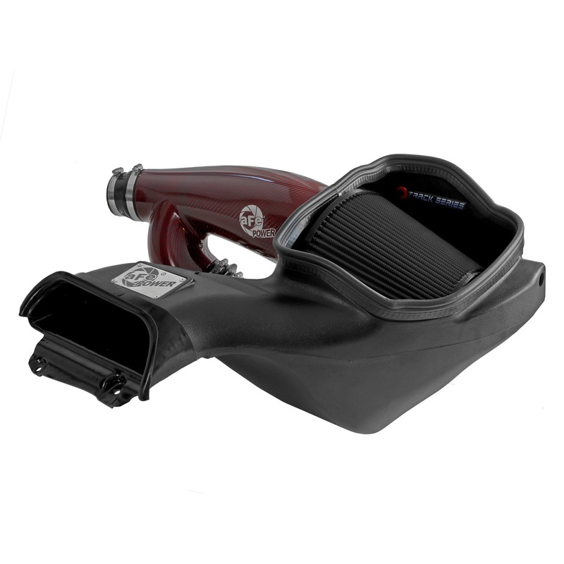 aFe Power 17-24 Ford F-150 Track Series Red Kevlar Carbon Fiber C/A Intake System w/Black Pro 5R Filter (57-10031KR)
