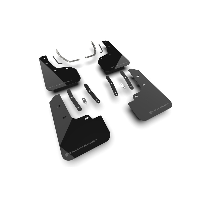 Rally Armor 2025+ Hyundai Tucson (Excl. ICE & XRT) Black UR Mud Flap w/ Dark Grey Logo (MF135-UR-BLK-DGRY)