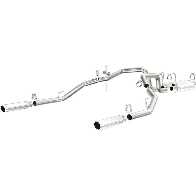 Magnaflow 09-13 Dodge Ram 1500 V6 3.6L Dual Spilt Rear Exit Polished Stainless C/B Perf Exhaust (15249)