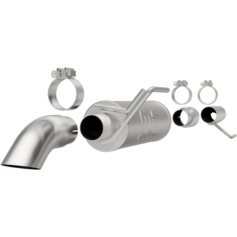 MagnaFlow Cat-Back, SS, 2.5/3in, Turn Down In Front Rear Tire 2015 Ford F150 5.0L V8 Ext Cab (19083)