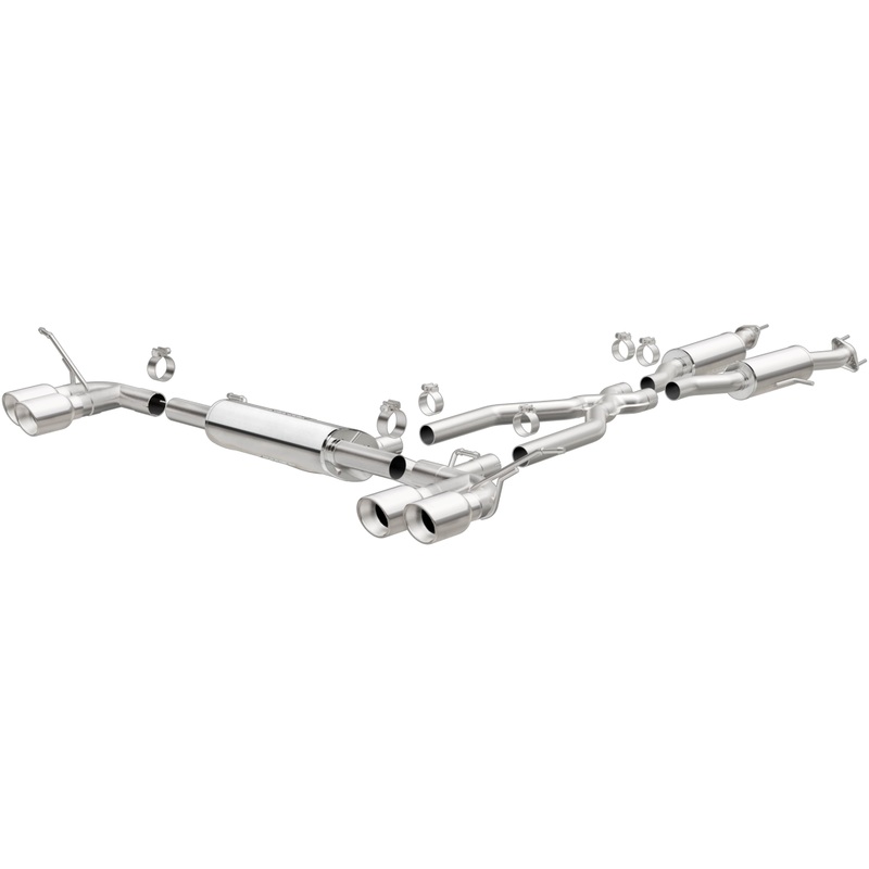 MagnaFlow Cat Back, SS, 2.5in, Quad Split Polish 4in tip 14-15 Jeep Grand Cherokee 3.6L/5.7L V6/V8 (19193)